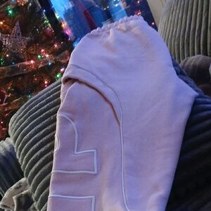 Pink Sweatpants with White Detailing